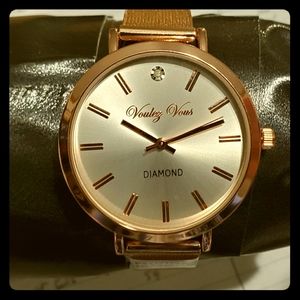 Voulez Vous Womens Rose Gold Designer Watch